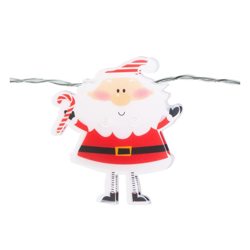 LED різдвяна гірлянда 10xLED/2xAA 1,35 m теплий білий Санта