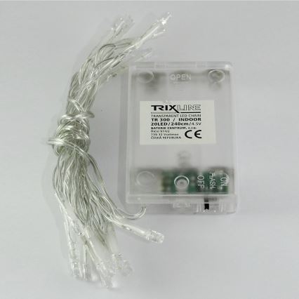 LED різдвяна гірлянда, 20 світлодіодів / 2 режими, 2,4 м, холодне біле світло