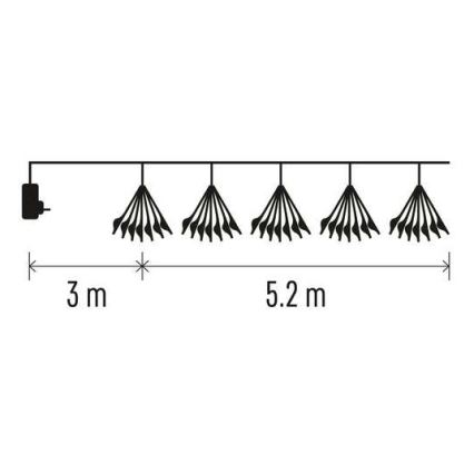 LED Різдвяна гірлянда 300xLED/8,2m холодно-біла