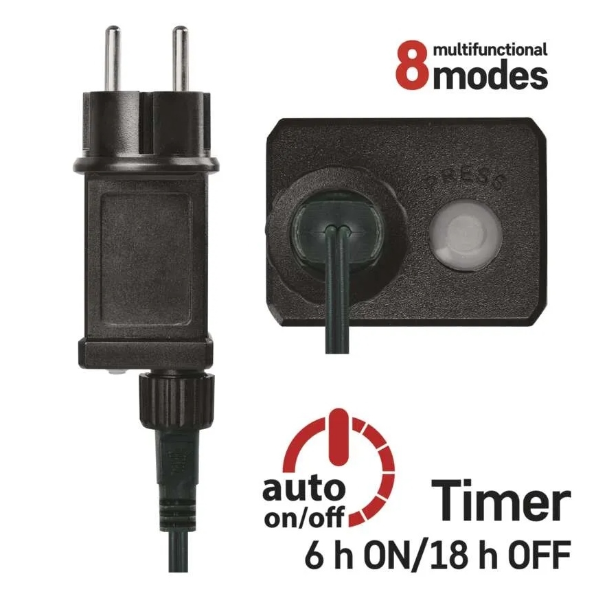 LED-різдвяна гірлянда 300xLED/8 функцій 35m IP44 теплий білий