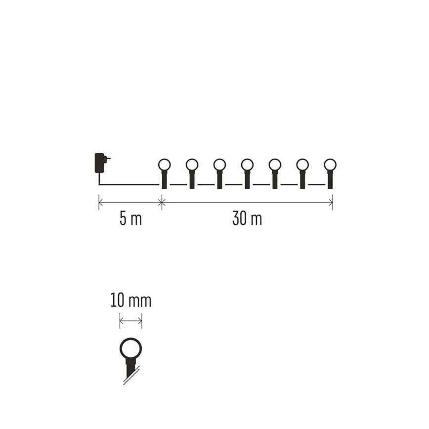 LED-різдвяна гірлянда 300xLED/8 функцій 35m IP44 теплий білий