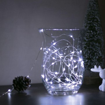 LED Різдвяна гірлянда 50xLED/3xAA 5,25m холодно-білий