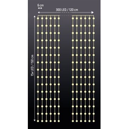LED Різдвяна гірлянда-штора LED/3xAA