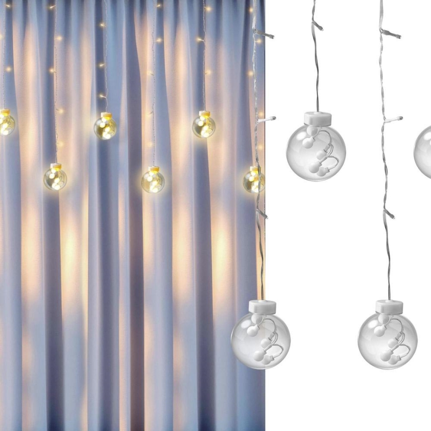 LED Різдвяна гірлянда-штора WISH BALLS 108xLED/8 функцій 4,5 м теплий білий