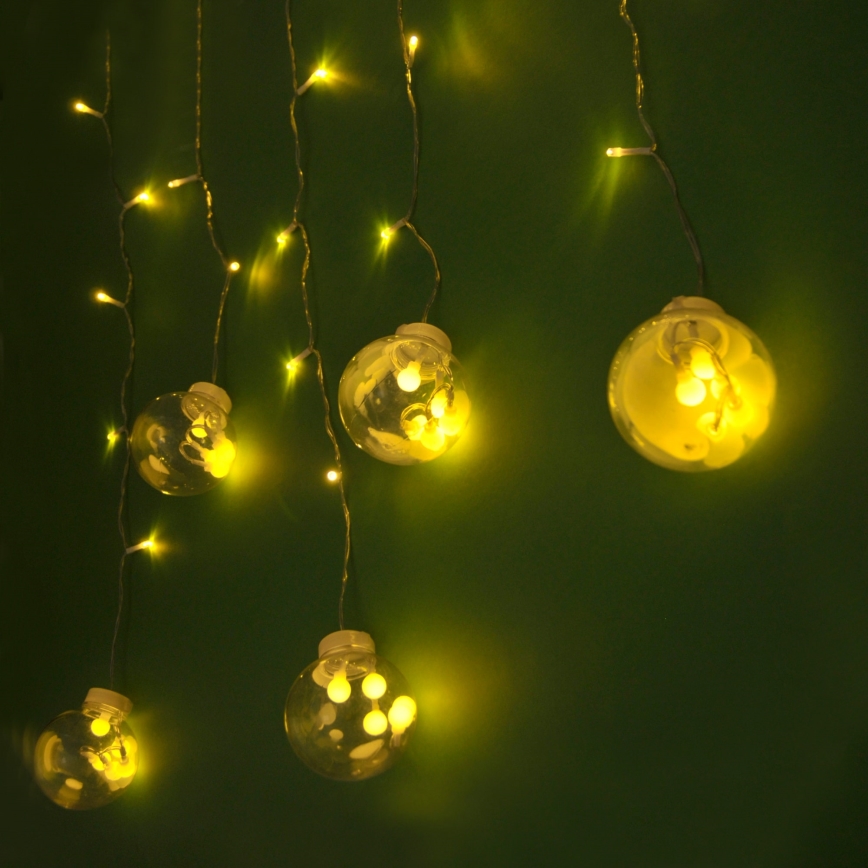 LED Різдвяна гірлянда-штора WISH BALLS 108xLED/8 функцій 4,5 м теплий білий
