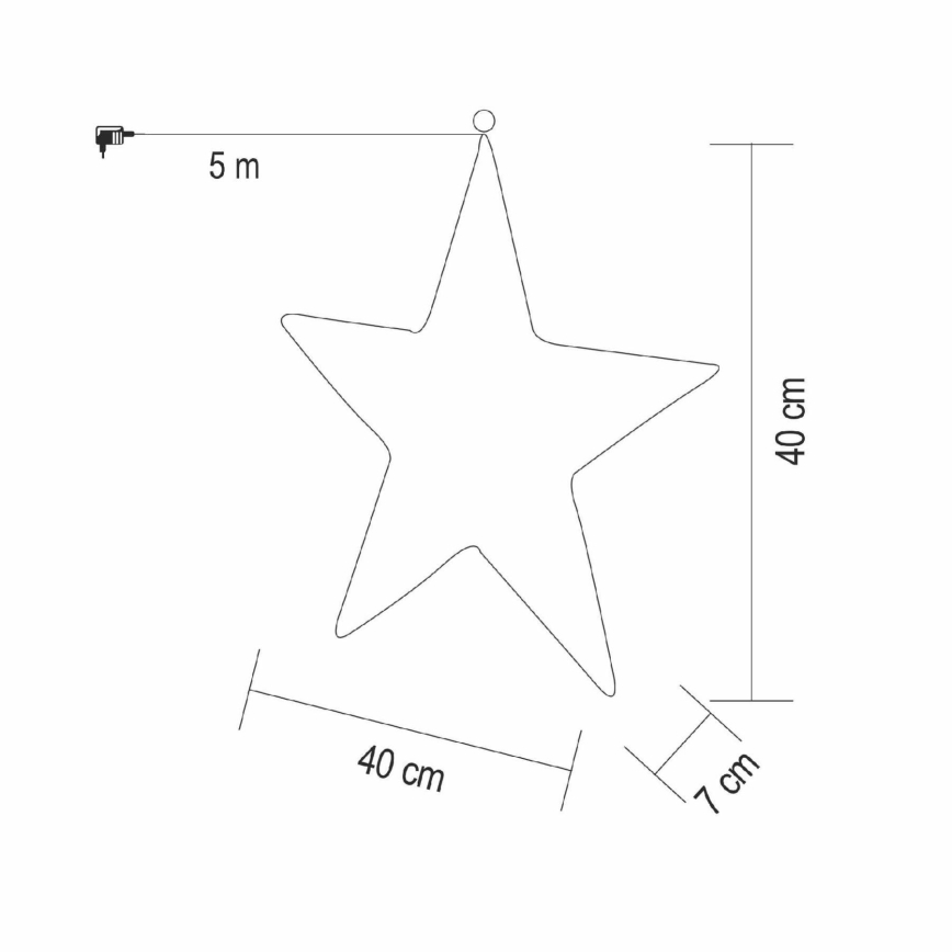 LED різдвяна прикраса 320xLED/230V 45 см зірка тепла біла