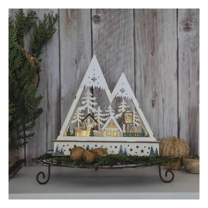 LED Різдвяна прикраса LED/0,6W/2xAA різдвяний пейзаж