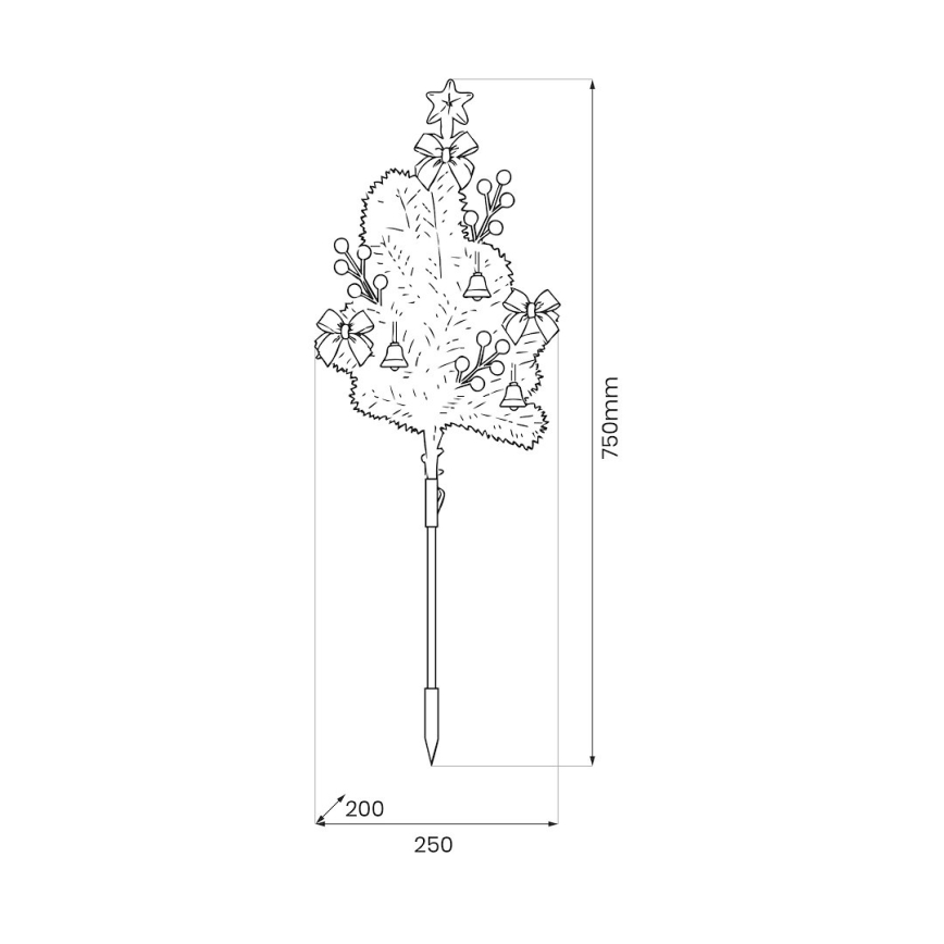 LED різдвяна прикраса LED/1W/230V 75 cm IP44 біла