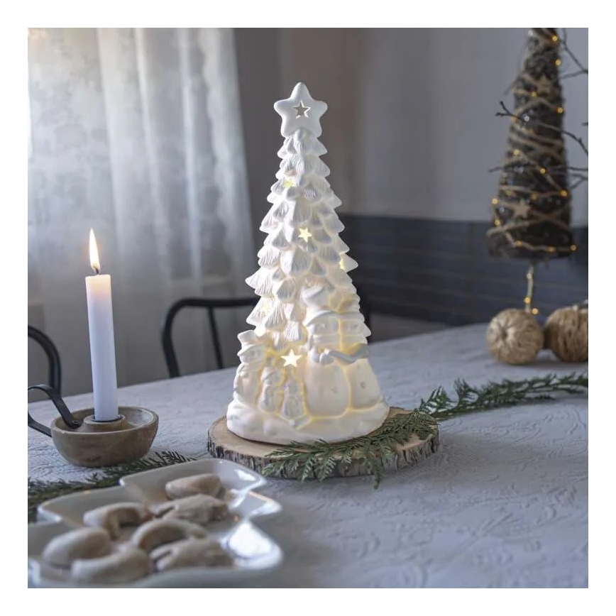 LED-різдвяна прикраса LED/2xAA — ялинка, тепле біле світло