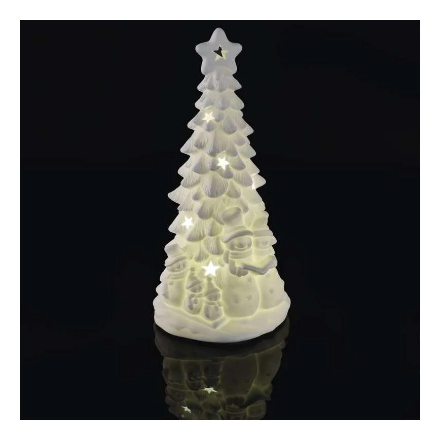 LED-різдвяна прикраса LED/2xAA — ялинка, тепле біле світло