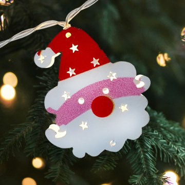 LED-різдвяна зовнішня гірлянда 10xLED/2xAA, 1,65 m, IP44, тепле біле світло, Santa