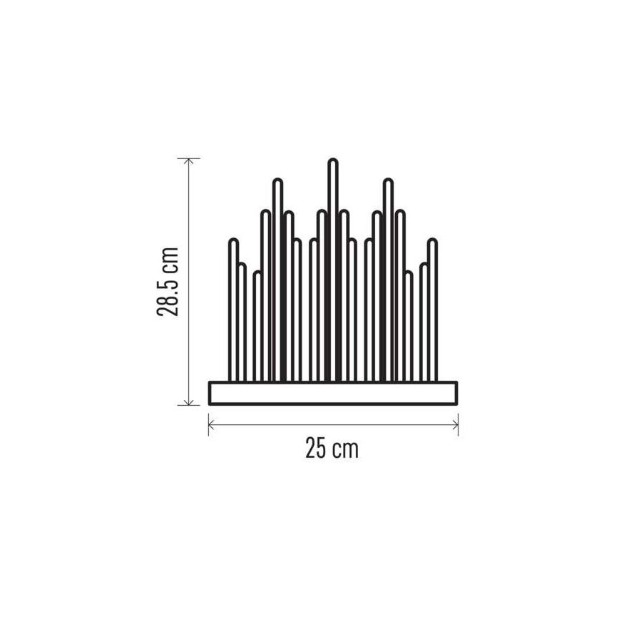 LED Різдвяний свічник 19xLED/3xAA сірий
