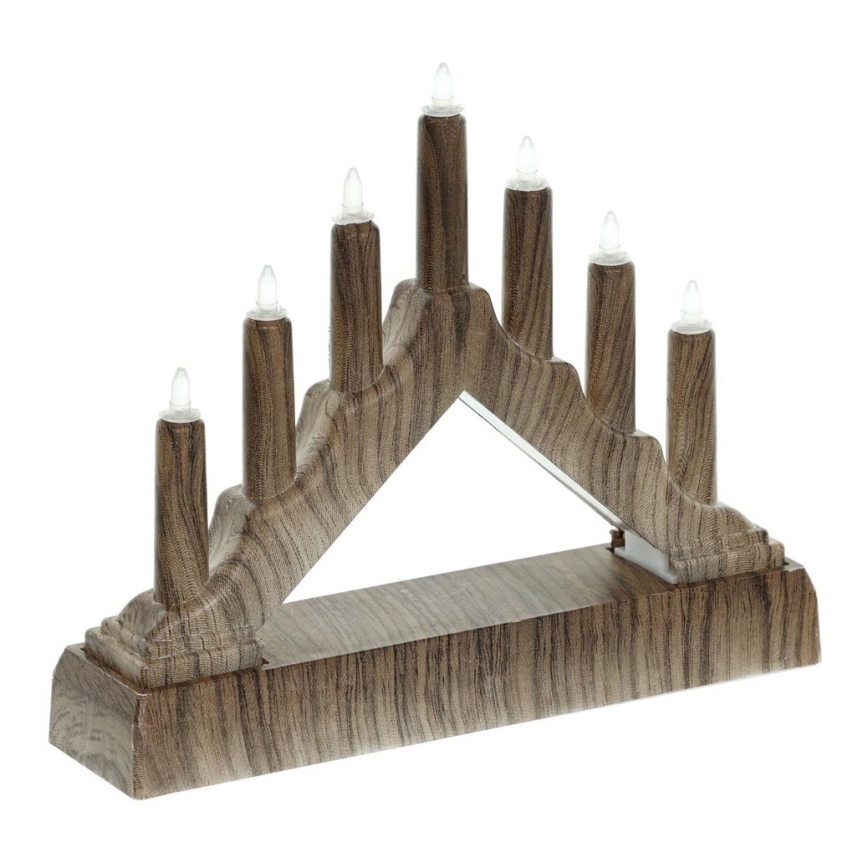 LED Різдвяний свічник 7xLED/2xAA теплий білий