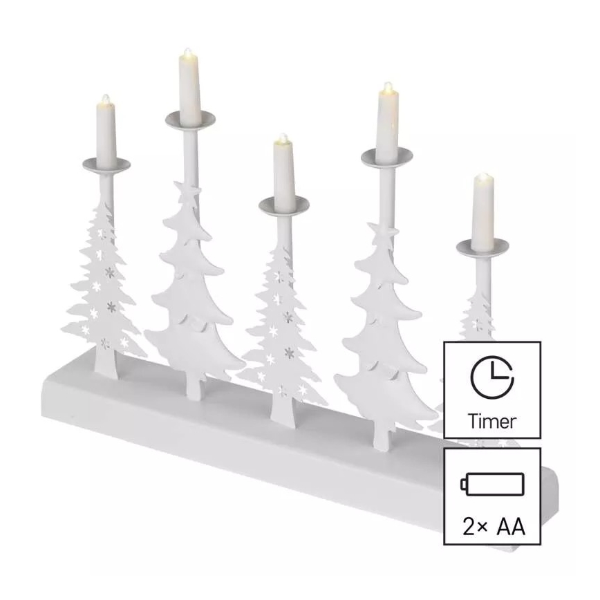 LED Різдвяний свічник LED/2xAA білий