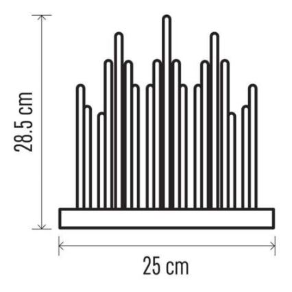 LED Різдвяний свічник 19xLED/3xAA сірий