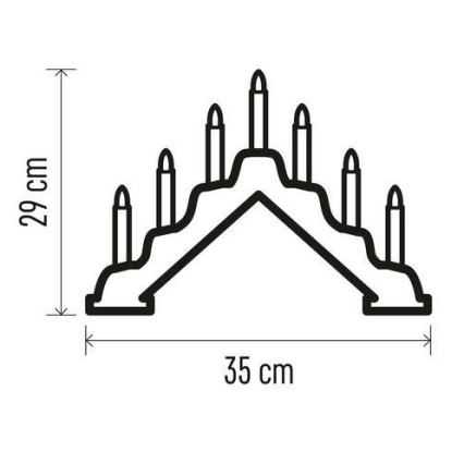 LED Різдвяний свічник 7xLED/2xAA бежевий