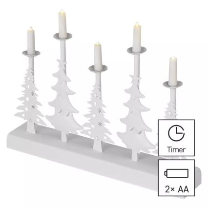 LED Різдвяний свічник LED/2xAA білий
