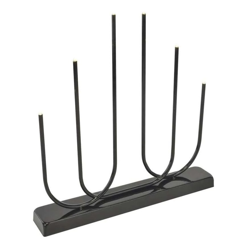 LED рождественский подсвечник 6xLED/2xAA чёрный