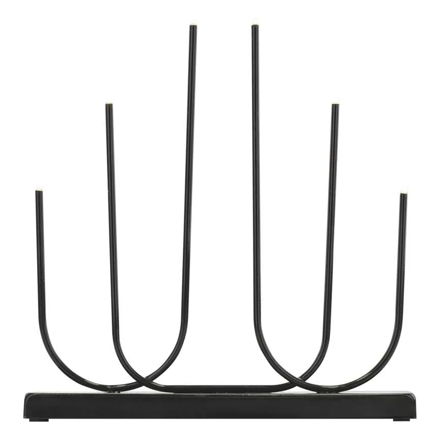 LED рождественский подсвечник 6xLED/2xAA чёрный