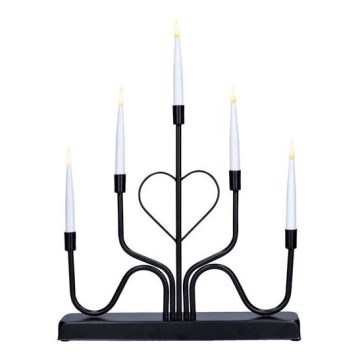 LED Рождественский подсвечник 5xLED/2xAA тёплый белый