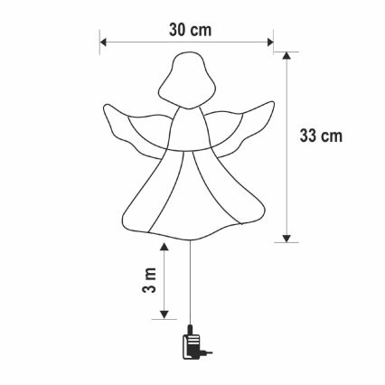 LED рождественское украшение для окна 35xLED/230V IP44 ангел тёплый белый
