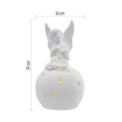 LED Рождественское украшение LED/0,4W/2xAA керамический ангел