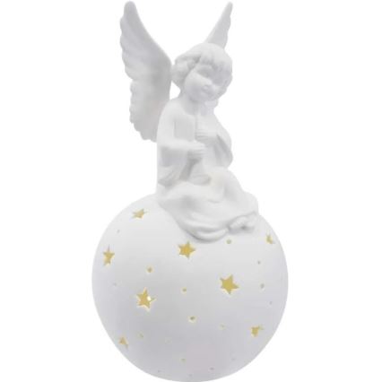 LED Рождественское украшение LED/0,4W/2xAA керамический ангел