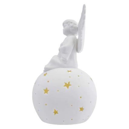 LED Рождественское украшение LED/0,4W/2xAA керамический ангел