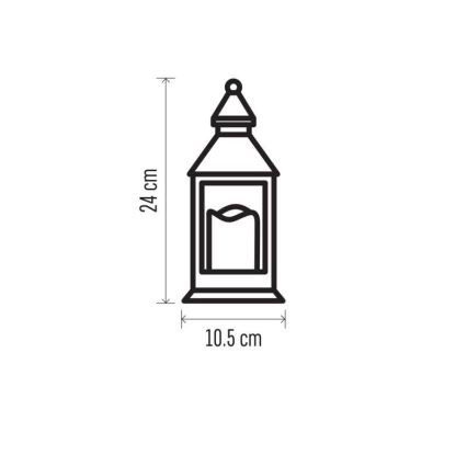 LED рождественское украшение LED/3xAAA чёрное