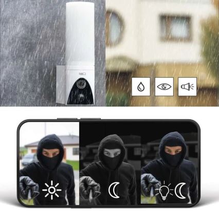 LED Розумна вулична камера зі світлом GoSmart LED/12W/230V IP65 Wi-Fi Tuya білий