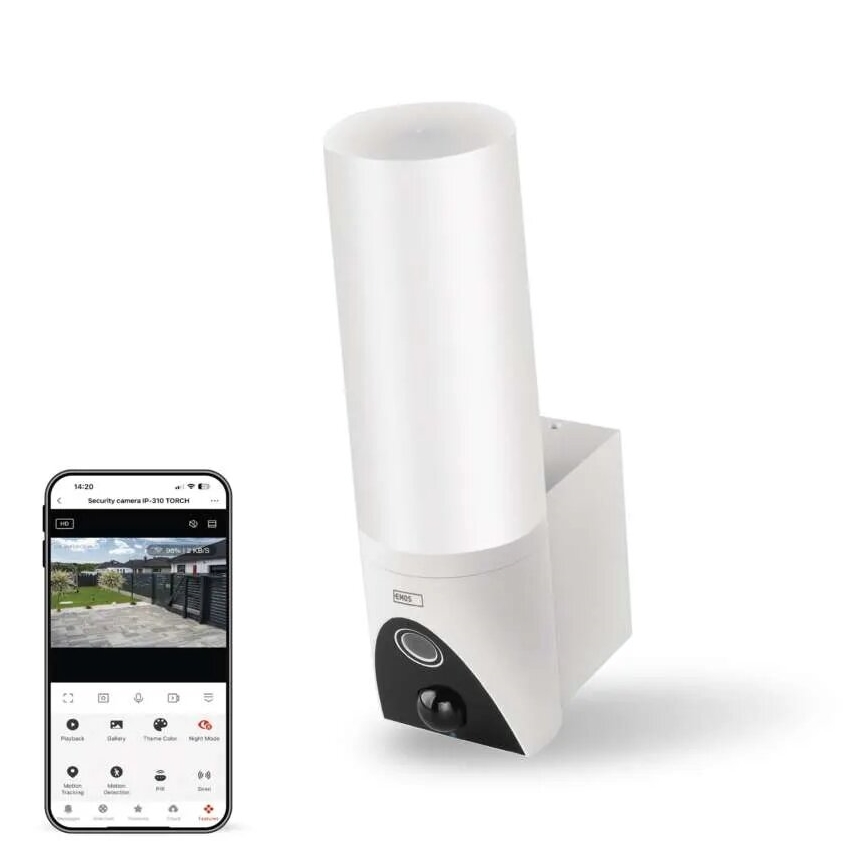 LED Розумна вулична камера зі світлом GoSmart LED/12W/230V IP65 Wi-Fi Tuya білий