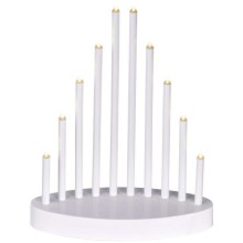 LED Різдвяний свічник 10xLED/3xAA білий