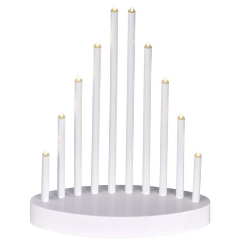 LED Різдвяний свічник 10xLED/3xAA білий