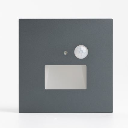 Світлодіодний сходовий світильник із датчиком руху та сутінковим датчиком LED/1,5W/230V 3000/4000/6000K антрацит