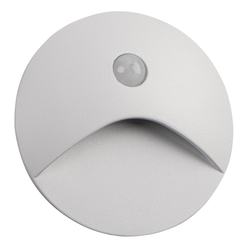 LED сходовий світильник з датчиком руху та датчиком сутінків EXIN LED/2,5W/230V 3000K IP65 білий круглий