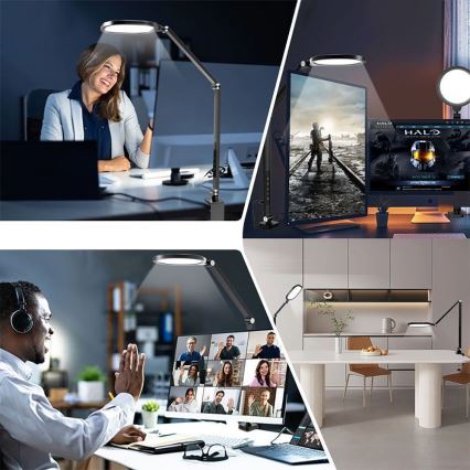LED Сенсорна гнучка настільна лампа з регулюванням яскравості POINTIQ LED/15W/230V 3000-6500K CRI 96 чорний