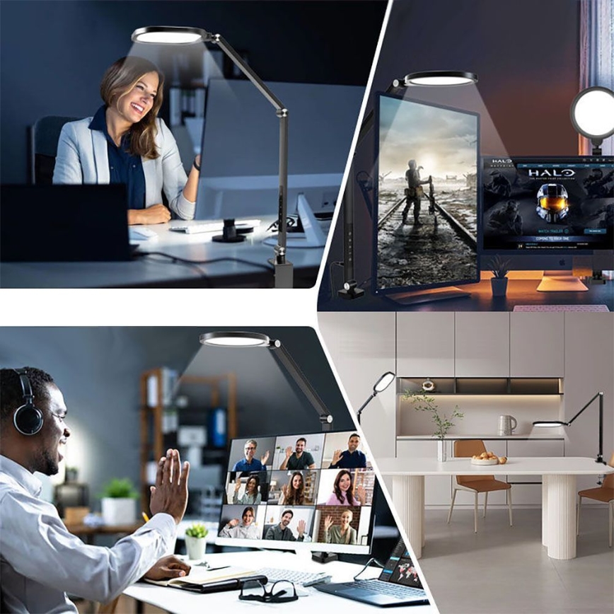 LED Сенсорна гнучка настільна лампа з регулюванням яскравості POINTIQ LED/15W/230V 3000-6500K CRI 96 чорний
