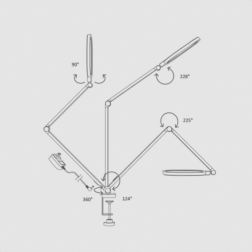 LED Сенсорна гнучка настільна лампа з регулюванням яскравості POINTIQ LED/15W/230V 3000-6500K CRI 96 чорний