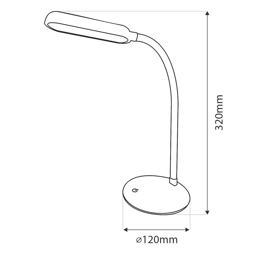 LED Сенсорна гнучка настільна лампа з регулюванням яскравості LED/6W/5V USB 1200 mAh білий