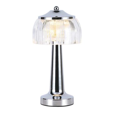 LED Сенсорна настільна акумуляторна лампа з регулюванням яскравості LED/1W/5V 3000-6000K 1800 mAh глянцевий хром