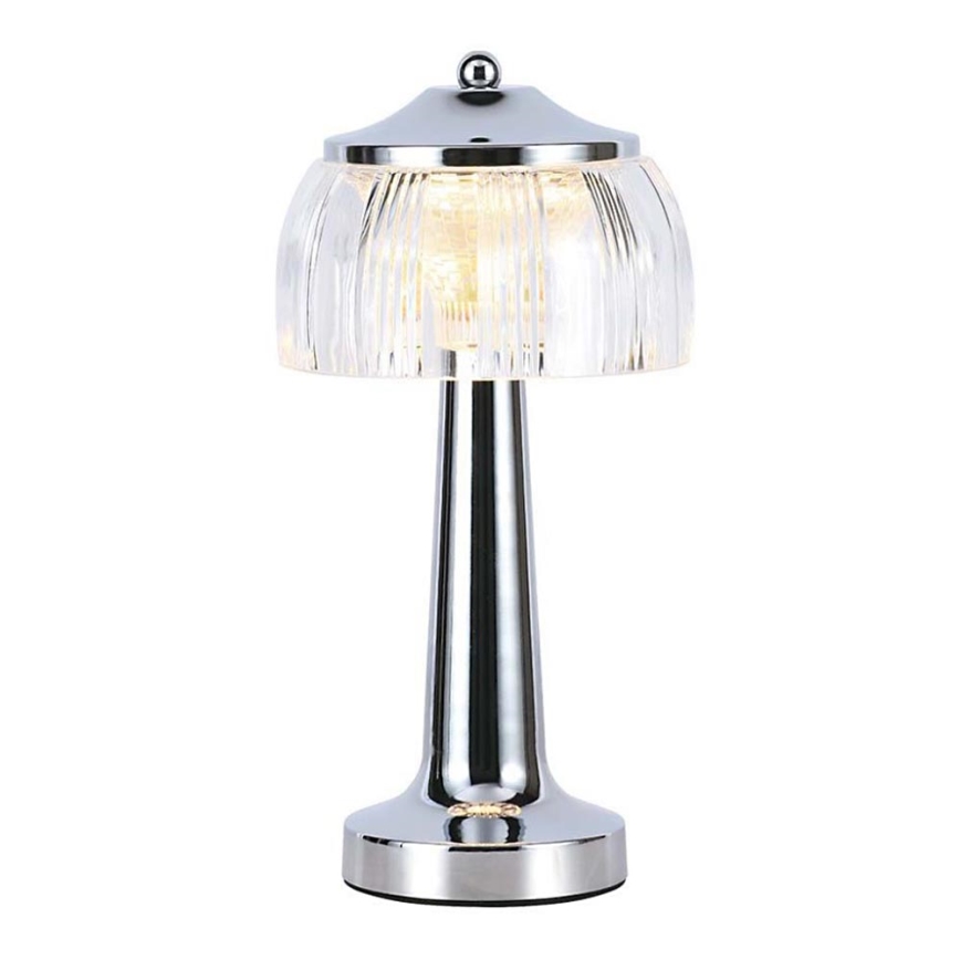 LED Сенсорна настільна акумуляторна лампа з регулюванням яскравості LED/1W/5V 3000-6000K 1800 mAh глянцевий хром