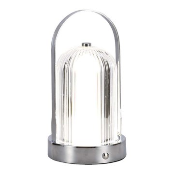 LED Сенсорна настільна акумуляторна лампа з регулюванням яскравості LED/1W/5V 3000-6000K 1800 mAh матовий хром