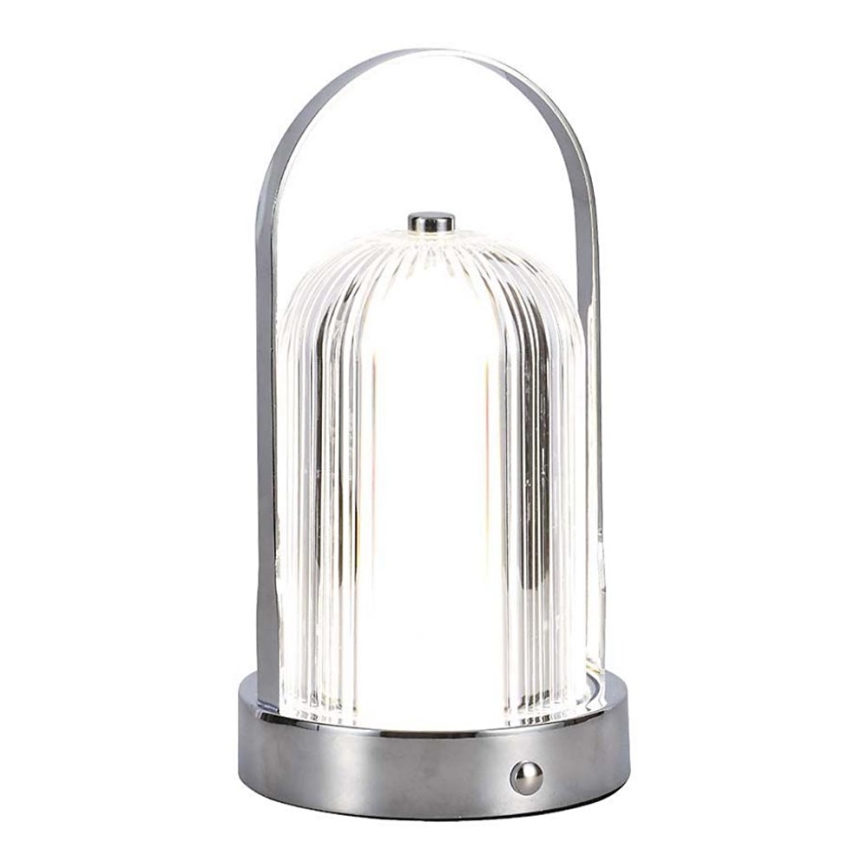 LED Сенсорна настільна акумуляторна лампа з регулюванням яскравості LED/1W/5V 3000-6000K 1800 mAh матовий хром