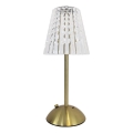 LED Сенсорна настільна LED лампа акумуляторна з регулюванням яскравості ELBA LED/1,6W/800 mAh 3000/4000/6000K золотий/прозорий