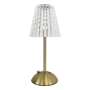 LED Сенсорна настільна LED лампа акумуляторна з регулюванням яскравості ELBA LED/1,6W/800 mAh 3000/4000/6000K золотий/прозорий
