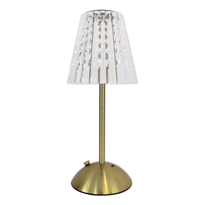 LED Сенсорна настільна LED лампа акумуляторна з регулюванням яскравості ELBA LED/1,6W/800 mAh 3000/4000/6000K золотий/прозорий