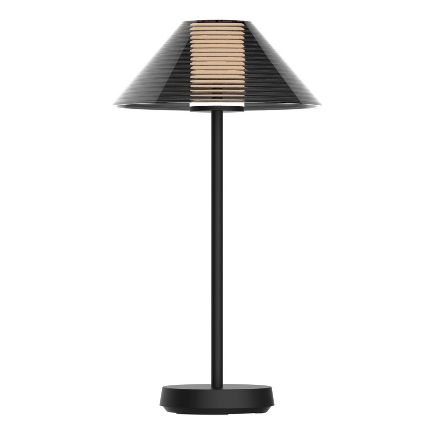 LED Сенсорна вулична настільна лампа з регулюванням яскравості SERENGETI LED/3,4W/5V USB 3600 mAh IP44 чорний