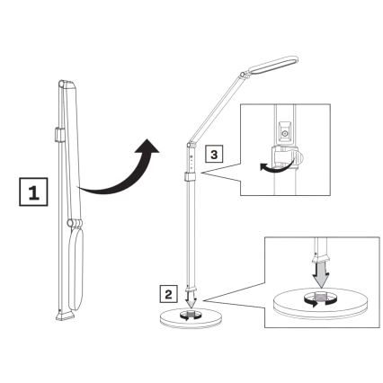 LED сенсорний торшер з регулюванням яскравості FERRARA LED/13W/230V 3000/4000/6000K чорний