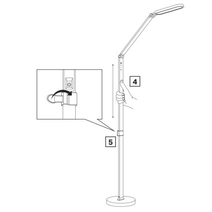 LED сенсорний торшер з регулюванням яскравості FERRARA LED/13W/230V 3000/4000/6000K чорний