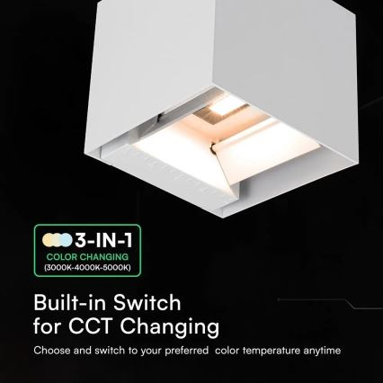 Светодиодный солнечный настенный светильник с датчиком LED/9W/3,7V 3000/4000/5000K IP65 2600 mAh белый